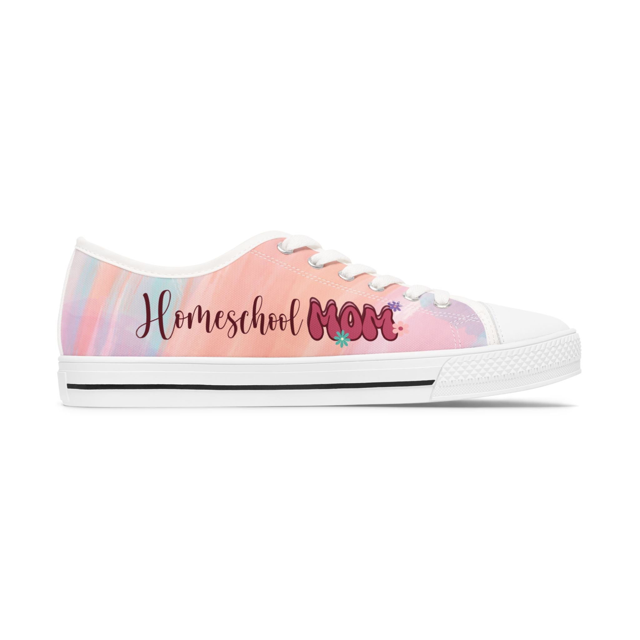 Women's Low Top Sneakers Homeschool Mom Multicolor