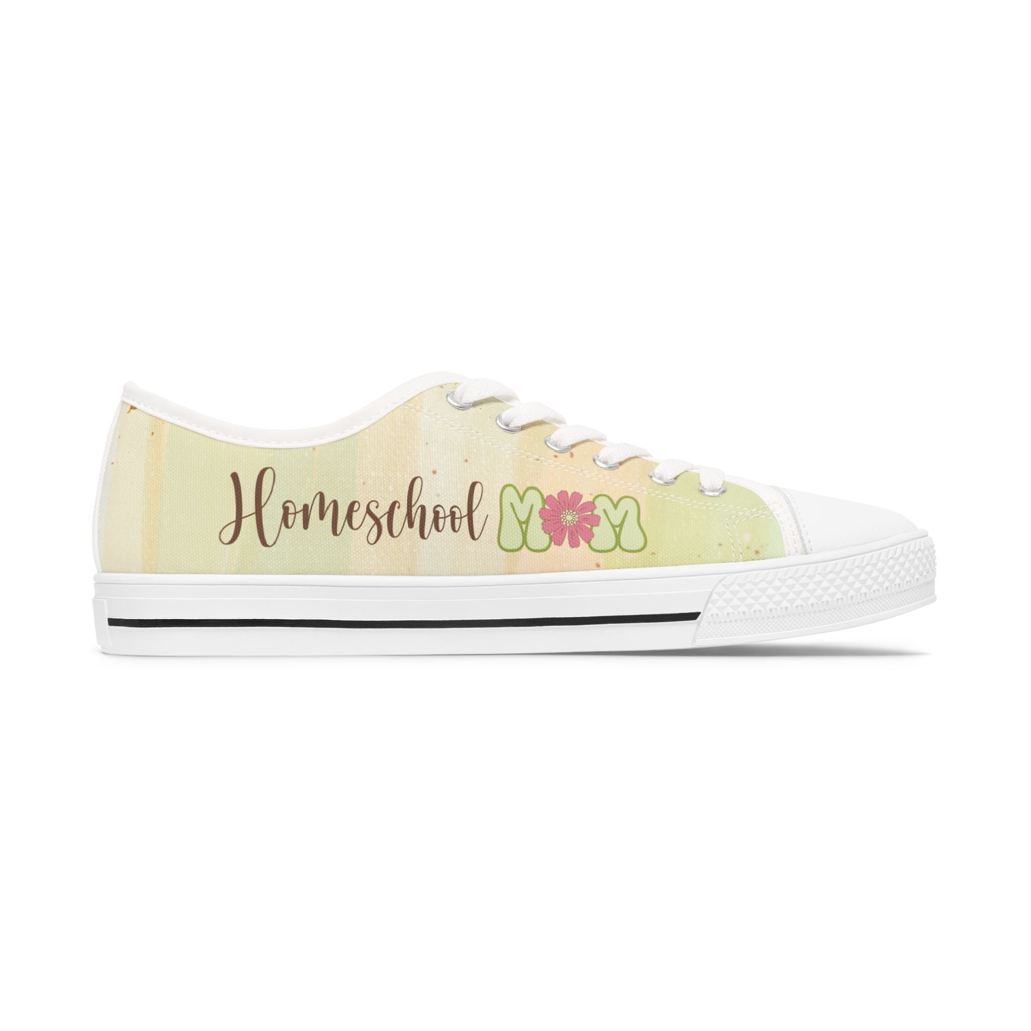 Women's Low Top Sneakers Homeschool Mom Light Green