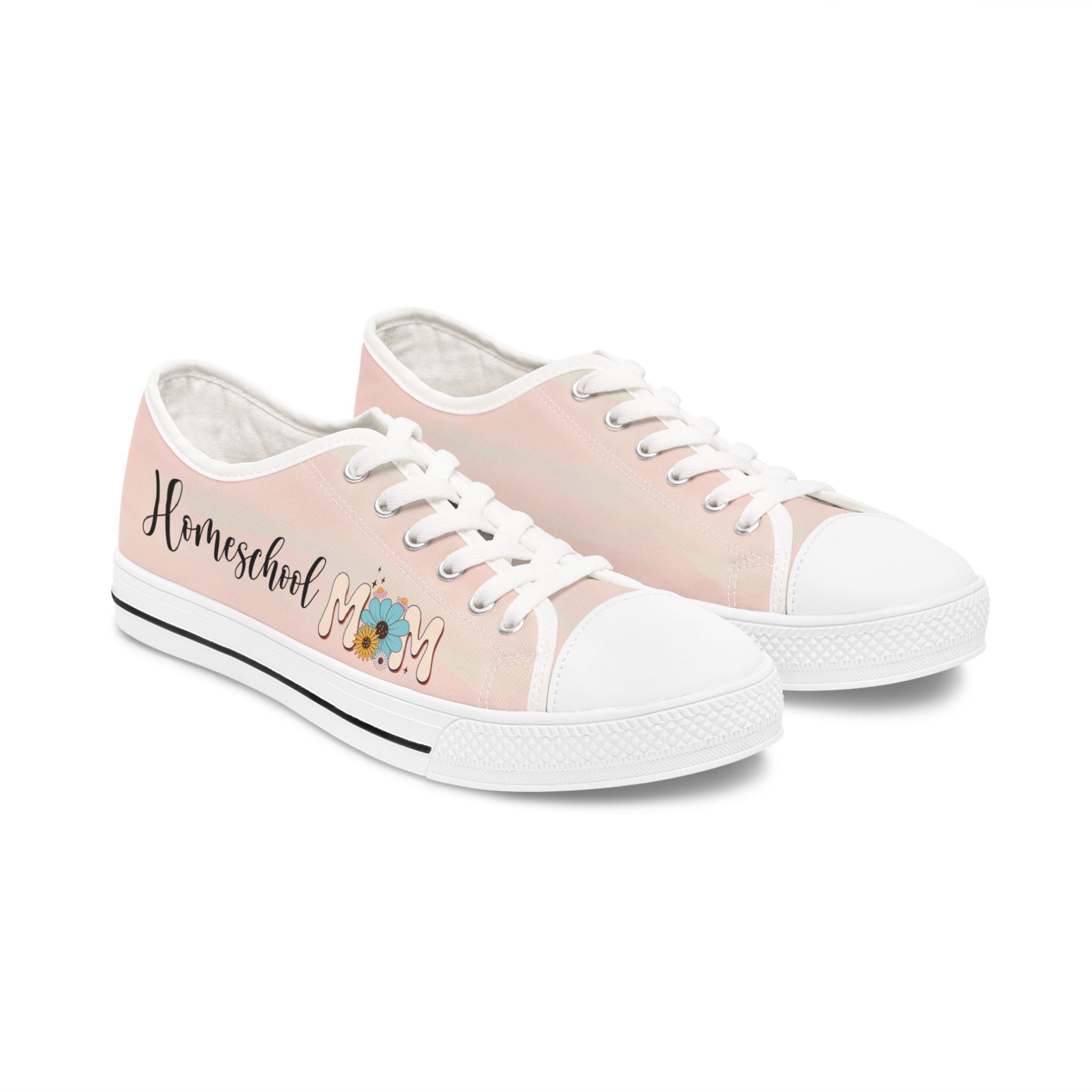 Women's Low Top Sneakers Homeschool Mom Light Pink
