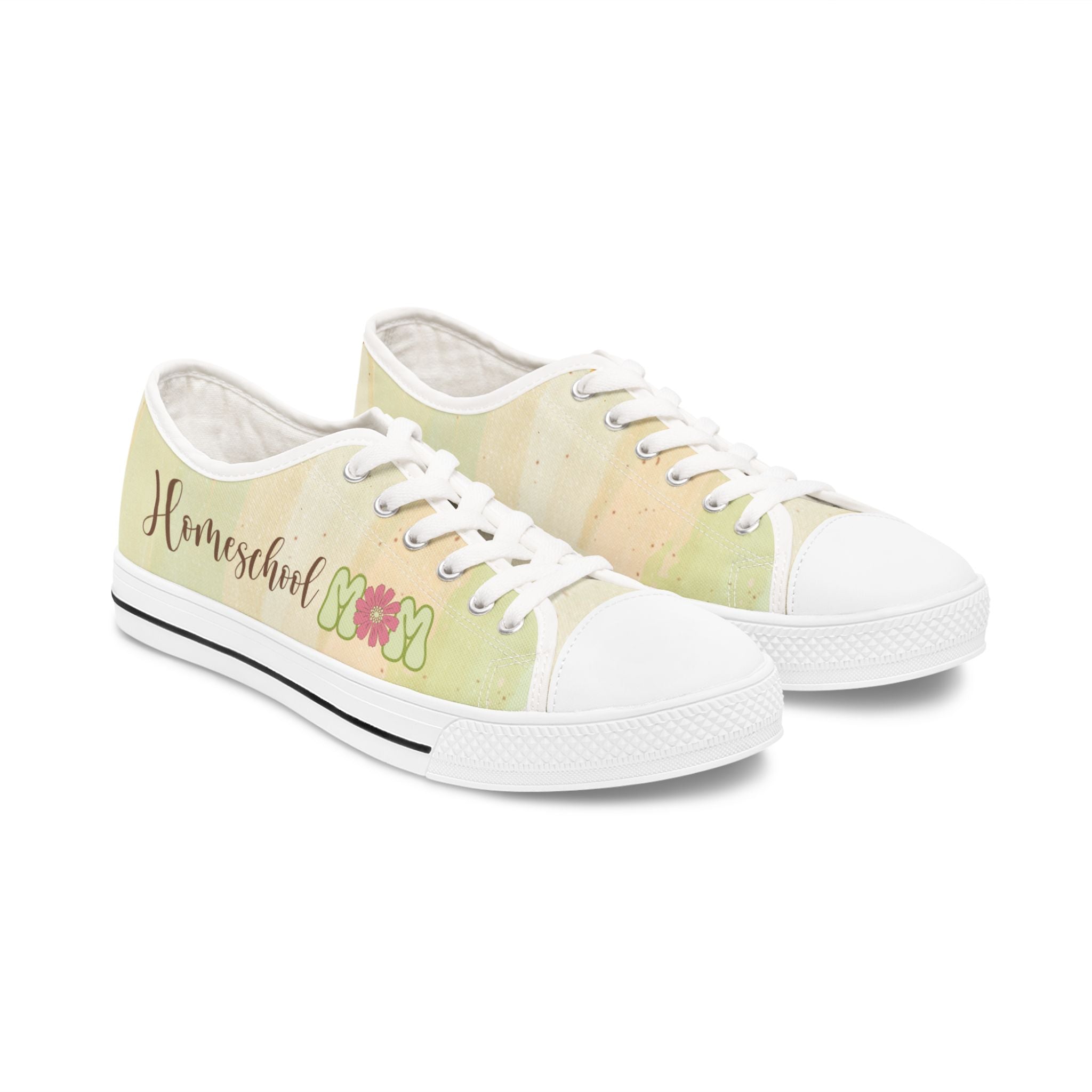 Women's Low Top Sneakers Homeschool Mom Light Green