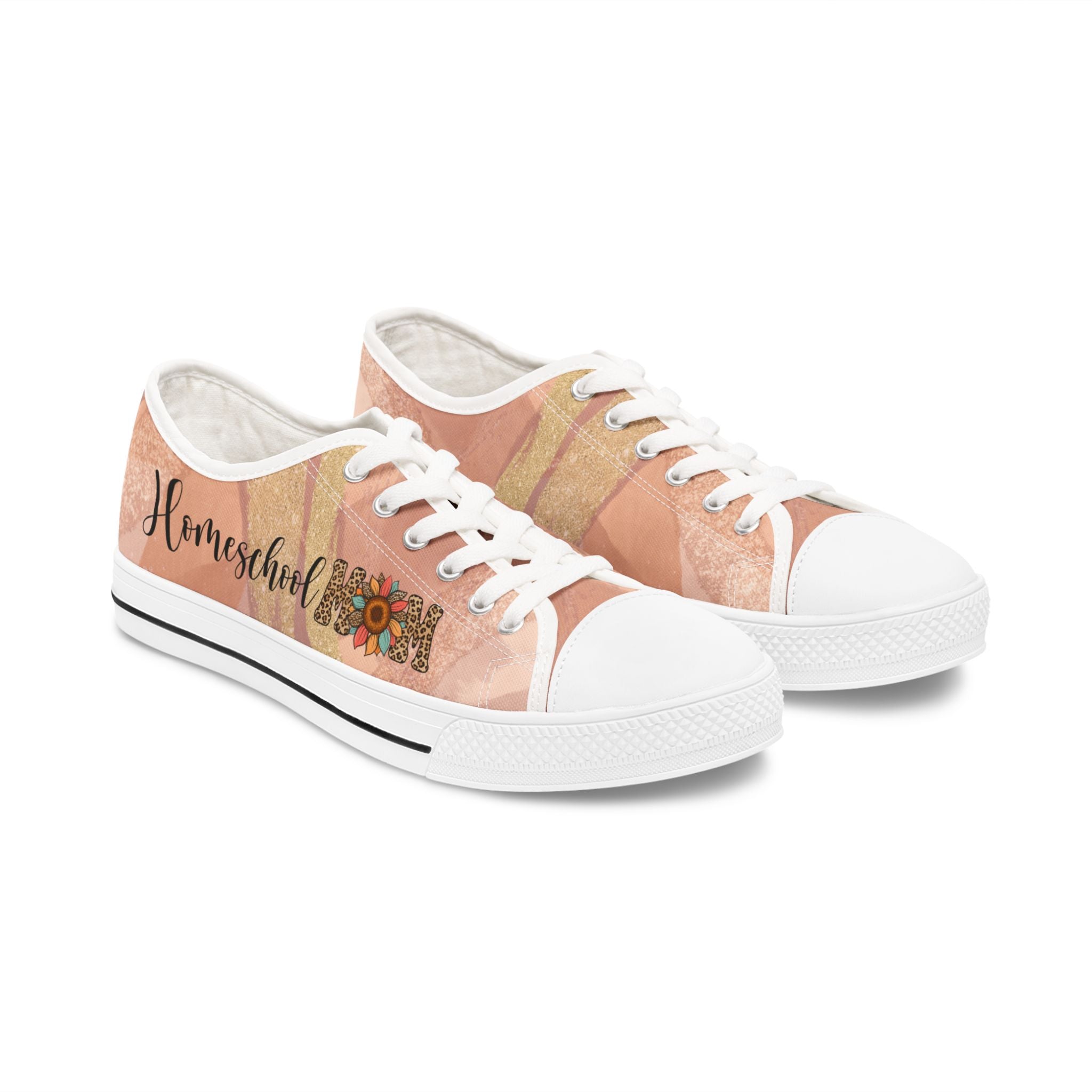 Women's Low Top Sneakers Homeschool Mom Light Brown