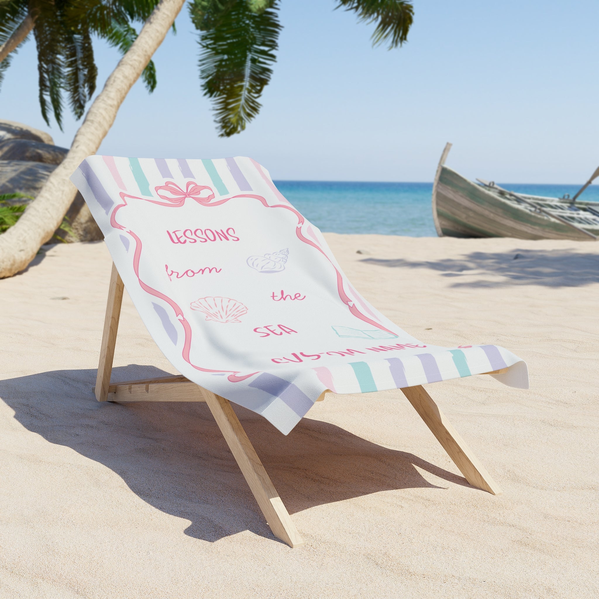 "Lessons from the Sea" Personalized Beach Towel