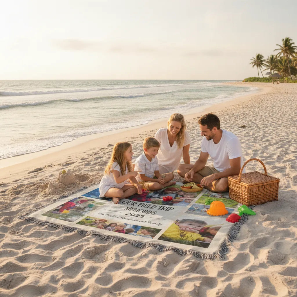 “Our Field Trip Memories” Printed Woven Blanket