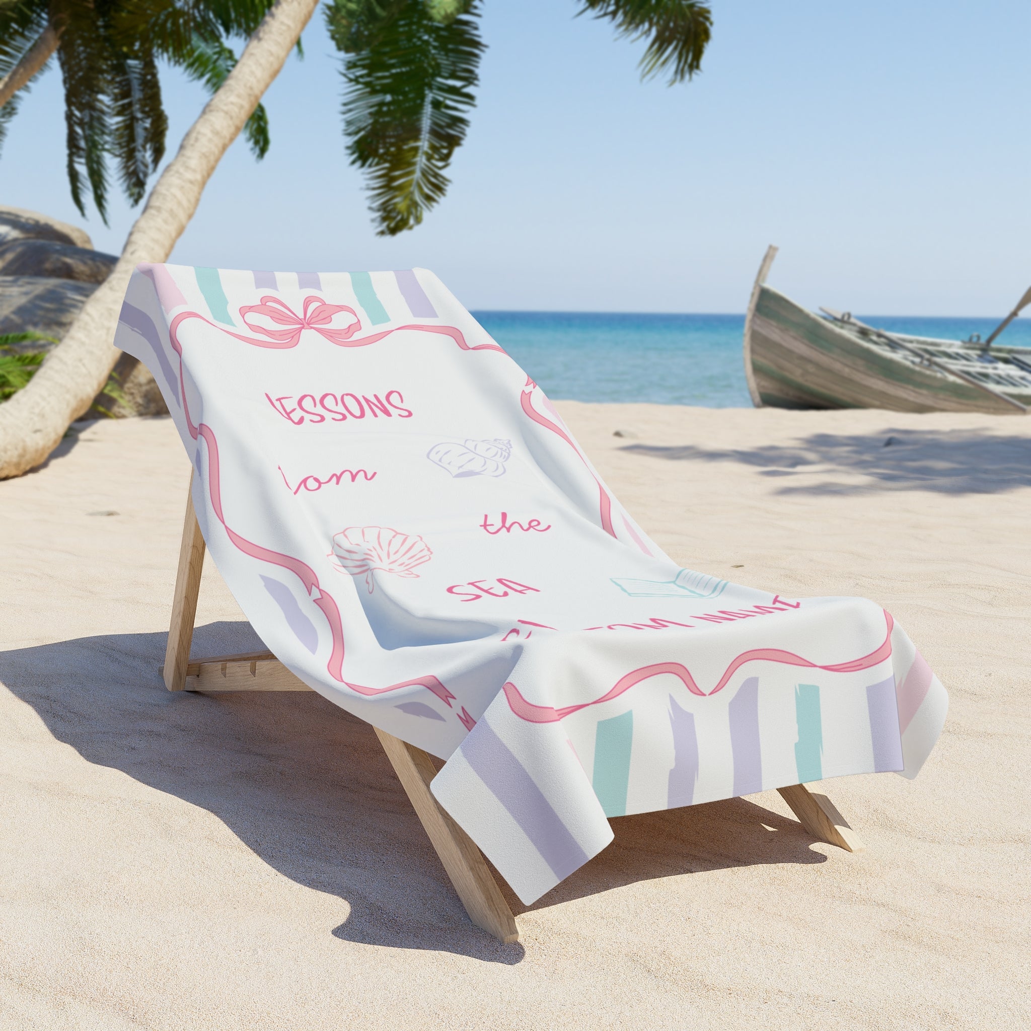 "Lessons from the Sea" Personalized Beach Towel