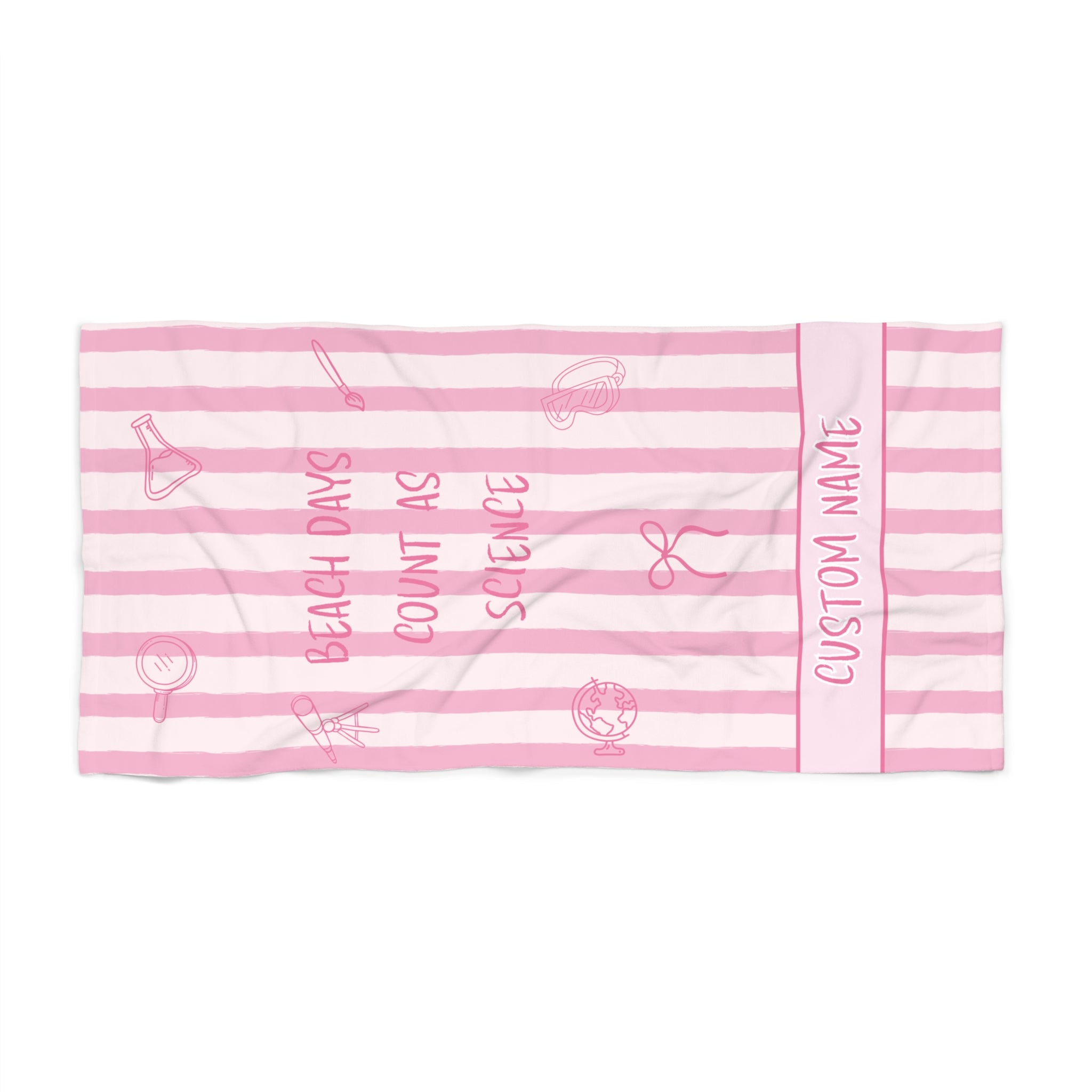 "Beach Days Count as Science" Personalized Beach Towel