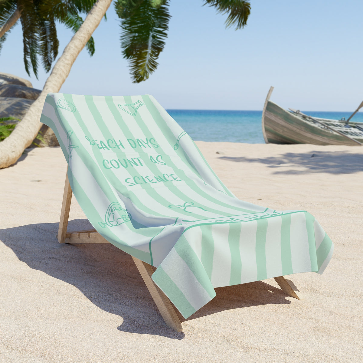 "Beach Days Count as Science" Personalized Beach Towel