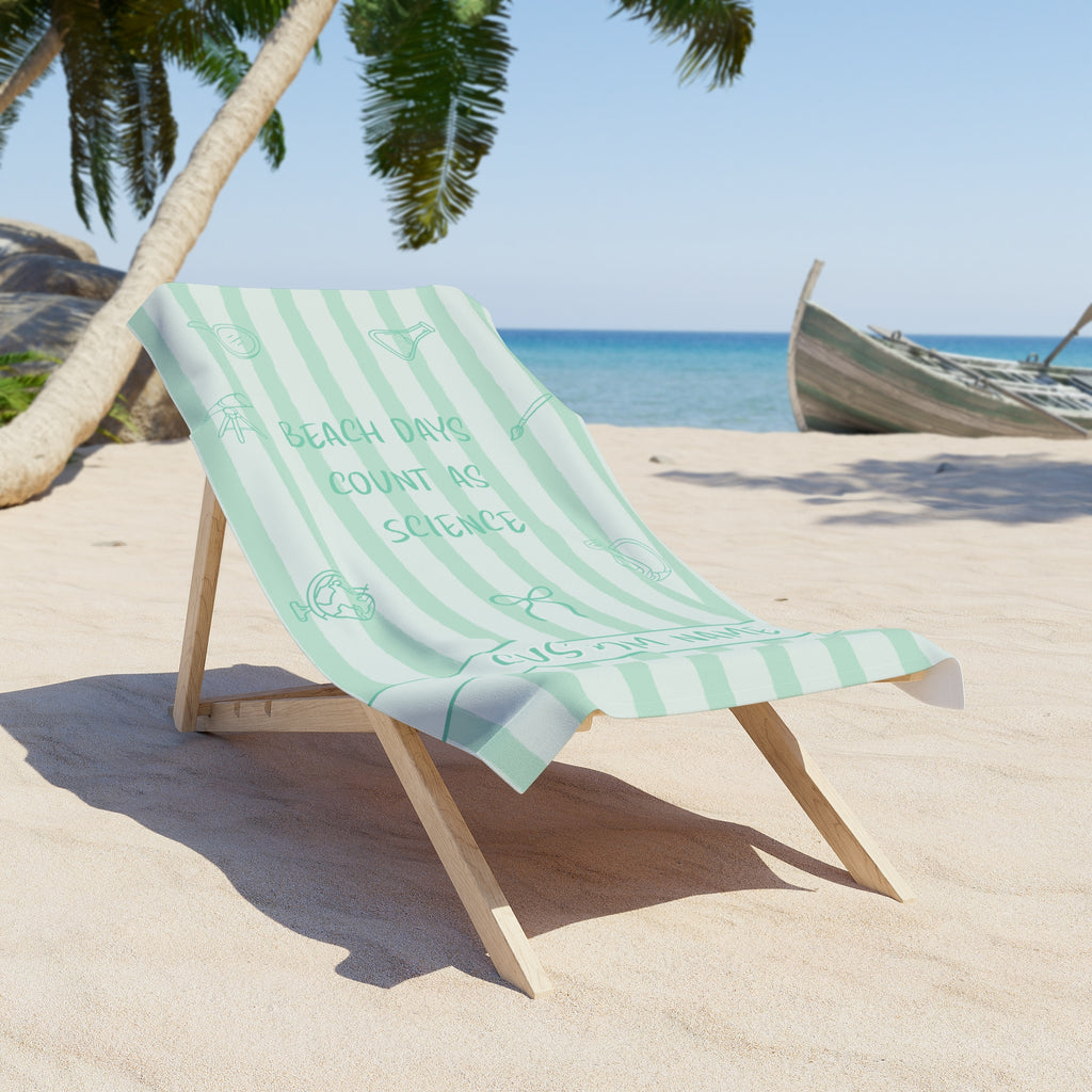 "Beach Days Count as Science" Personalized Beach Towel