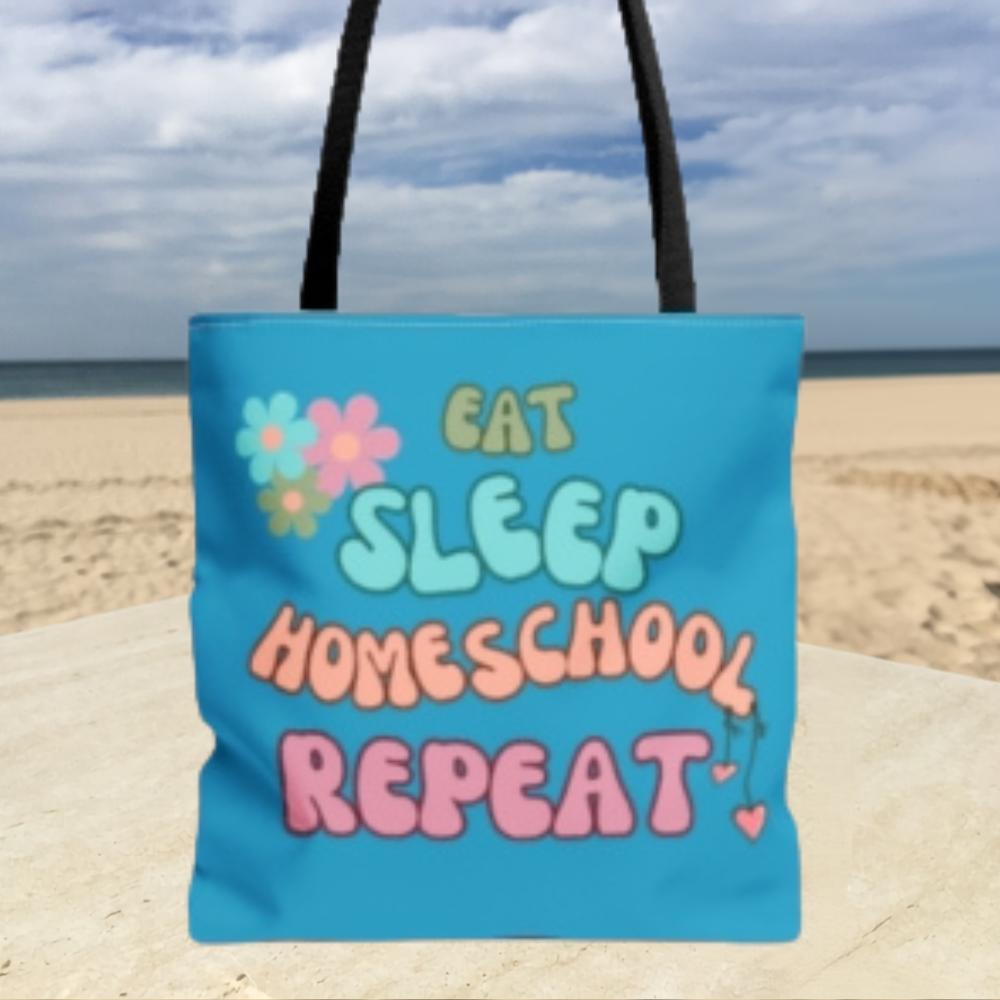 Eat Sleep Homeschool Repeat Tote Bag