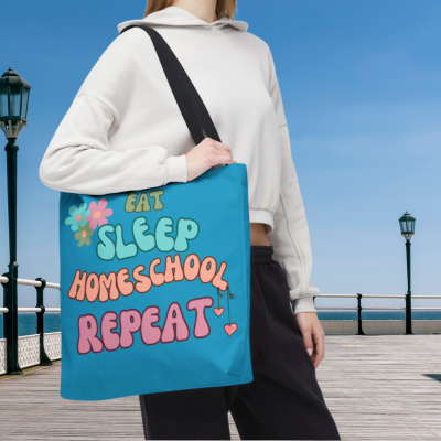 Eat Sleep Homeschool Repeat Tote Bag