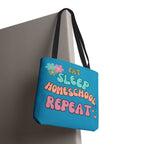 Eat Sleep Homeschool Repeat Tote Bag