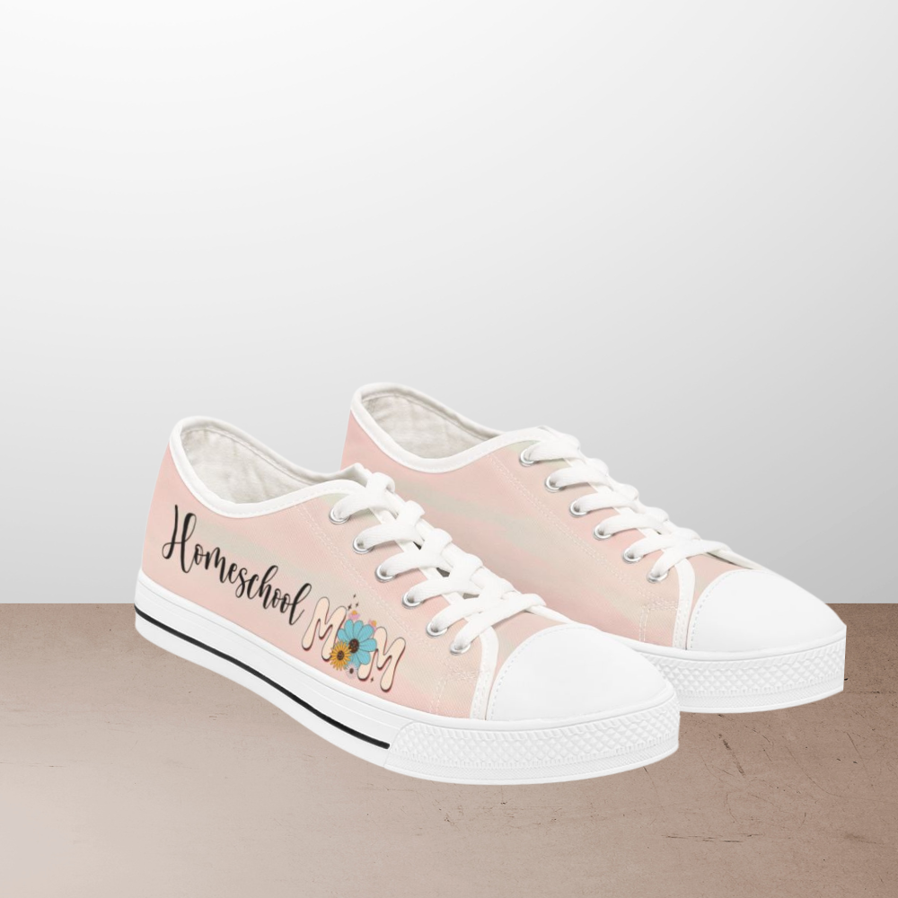 Women's Low Top Sneakers Homeschool Mom Light Pink