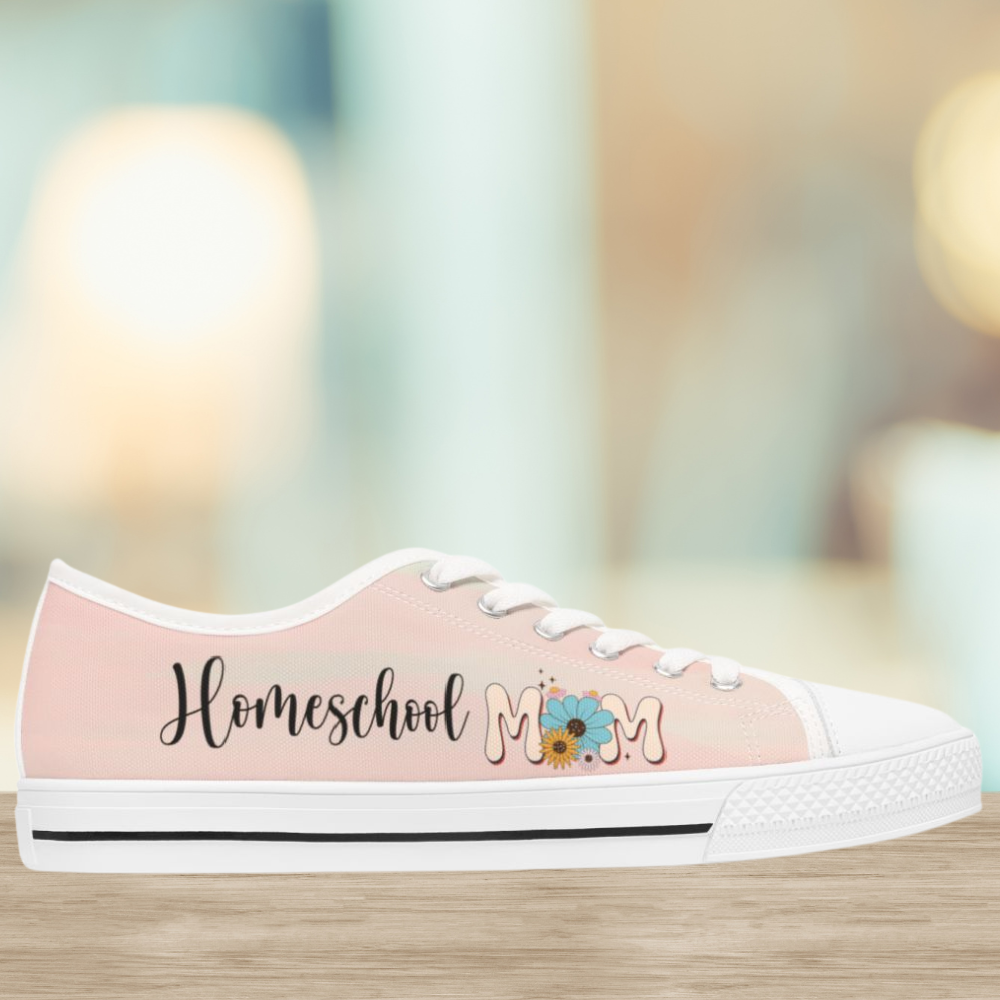 Women's Low Top Sneakers Homeschool Mom Light Pink