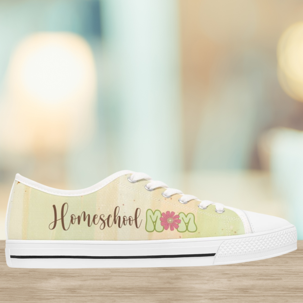 Women's Low Top Sneakers Homeschool Mom Light Green