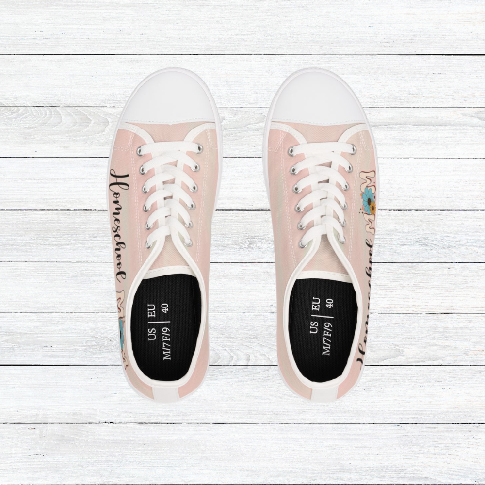 Women's Low Top Sneakers Homeschool Mom Light Pink
