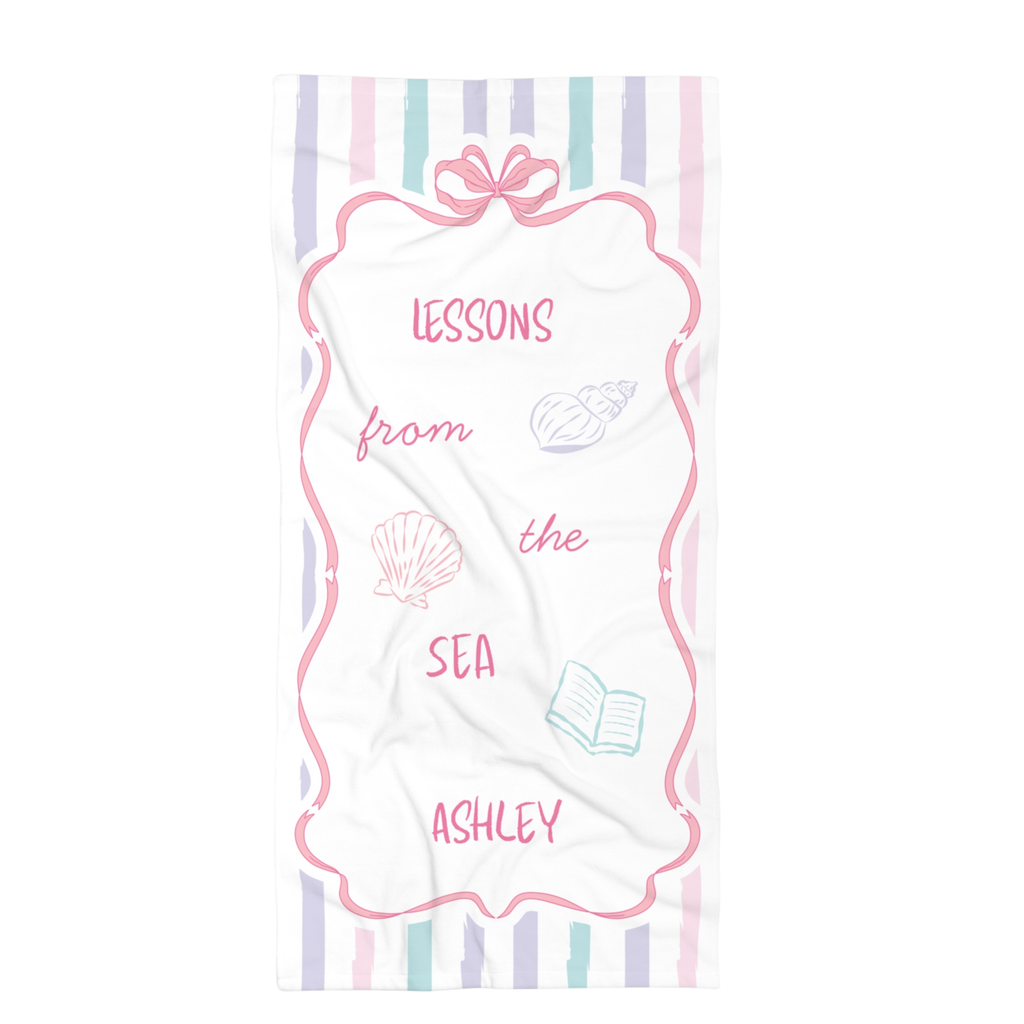 "Lessons from the Sea" Personalized Beach Towel