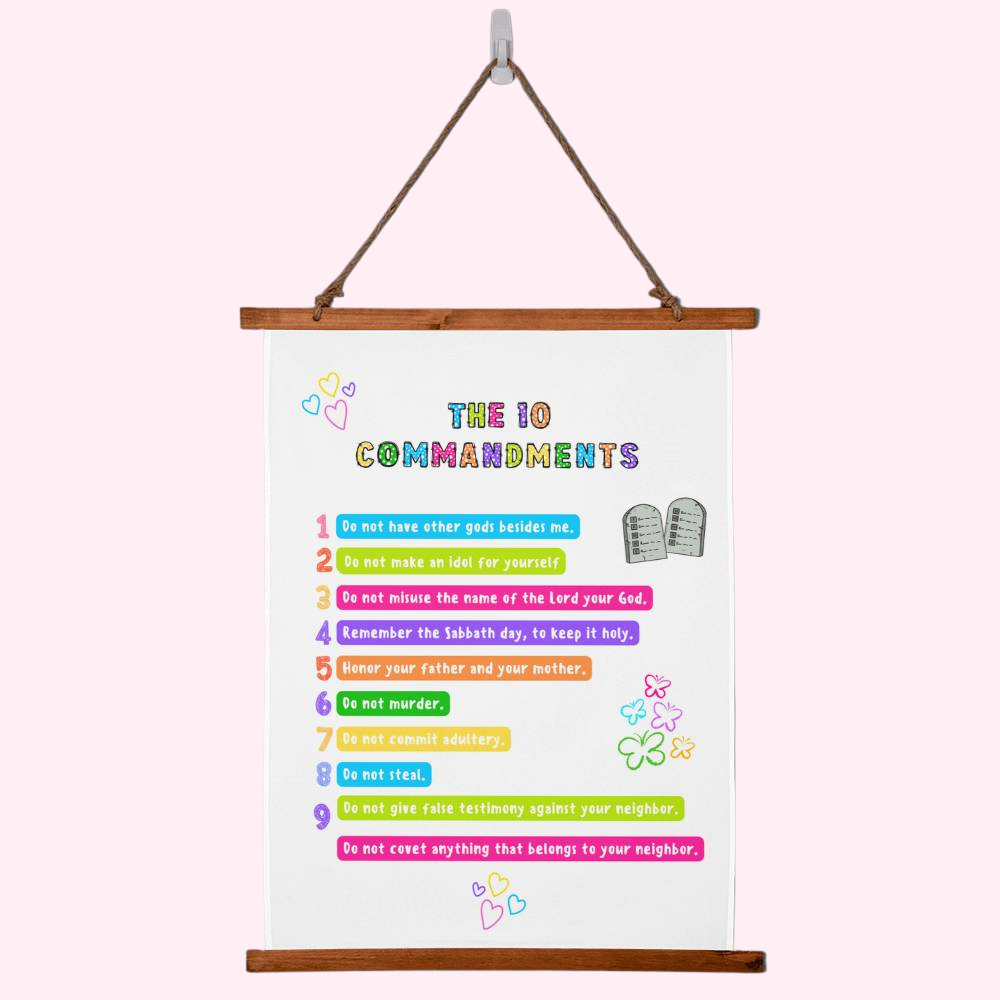 THE 10 COMMANDMENTS – Wood Framed Wall Tapestry