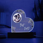 "The World's Best Homeschool Dad” Heart Acrylic Plaque Christmas Edition