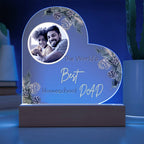 "The World's Best Homeschool Dad” Heart Acrylic Plaque Christmas Edition