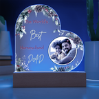 “The World's Best Homeschool Dad” Acrylic Heart Plaque Christmas Edition