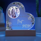 “The World’s Best Homeschool Mom” Acrylic Heart Plaque Christmas Edition