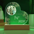 “The World’s Best Homeschool Mom” Acrylic Heart Plaque Christmas Edition