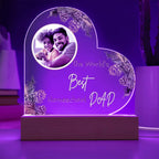 "The World's Best Homeschool Dad” Heart Acrylic Plaque Christmas Edition