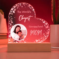 “The World’s Okayest Homeschool Mom” Acrylic Heart Plaque with Hearts