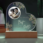"The World's Best Homeschool Dad” Heart Acrylic Plaque Christmas Edition