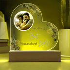 "The World's Best Homeschool Dad” Heart Acrylic Plaque Christmas Edition