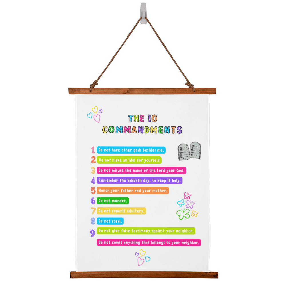 THE 10 COMMANDMENTS – Wood Framed Wall Tapestry