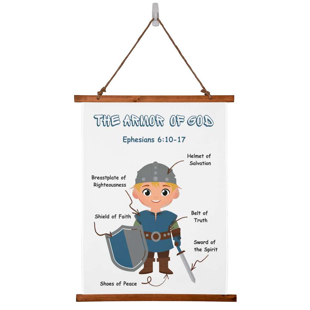 THE ARMOR OF GOD – Wood Framed Wall Tapestry