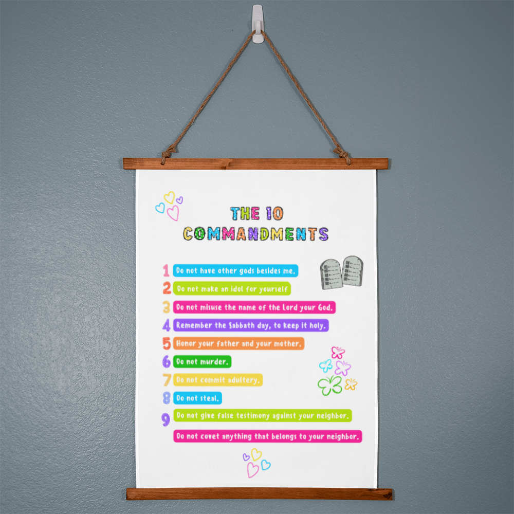 THE 10 COMMANDMENTS – Wood Framed Wall Tapestry