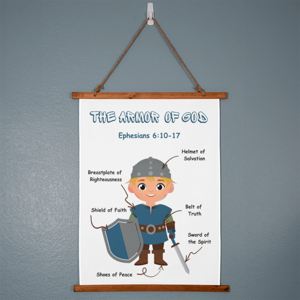 THE ARMOR OF GOD – Wood Framed Wall Tapestry