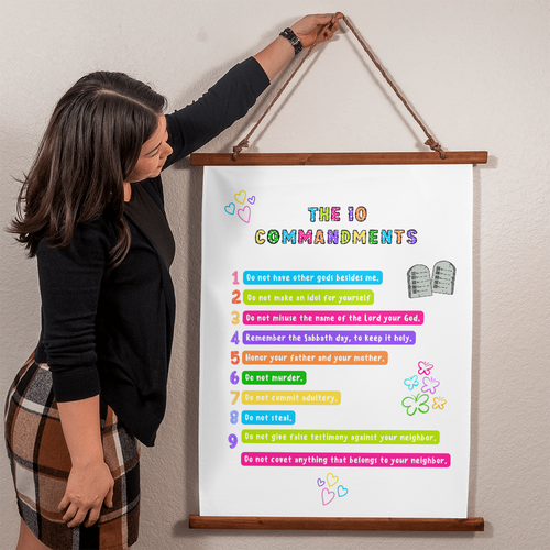 THE 10 COMMANDMENTS – Wood Framed Wall Tapestry