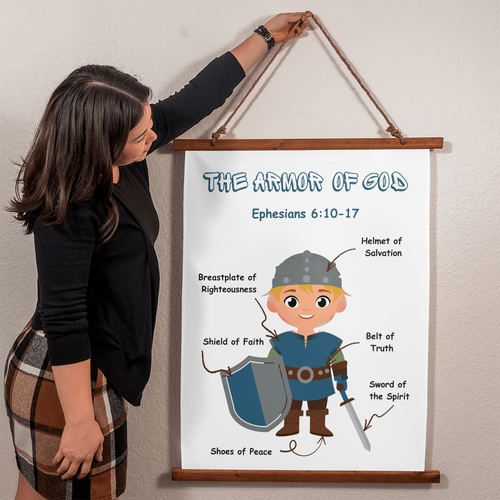 THE ARMOR OF GOD – Wood Framed Wall Tapestry