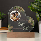 "The World's Best Homeschool Dad” Heart Acrylic Plaque Christmas Edition