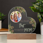 “The World’s Best Homeschool Mom” Acrylic Heart Plaque Christmas Edition