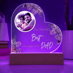 "The World's Best Homeschool Dad” Heart Acrylic Plaque Christmas Edition