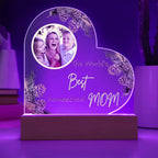 “The World’s Best Homeschool Mom” Acrylic Heart Plaque Christmas Edition