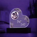 "The World's Best Homeschool Dad” Heart Acrylic Plaque Christmas Edition