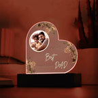 "The World's Best Homeschool Dad” Heart Acrylic Plaque Christmas Edition