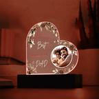 “The World's Best Homeschool Dad” Acrylic Heart Plaque Christmas Edition
