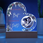 “The World's Best Homeschool Dad” Acrylic Heart Plaque Christmas Edition