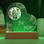 “The World’s Best Homeschool Mom” Acrylic Heart Plaque Christmas Edition