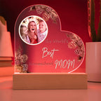 “The World’s Best Homeschool Mom” Acrylic Heart Plaque Christmas Edition