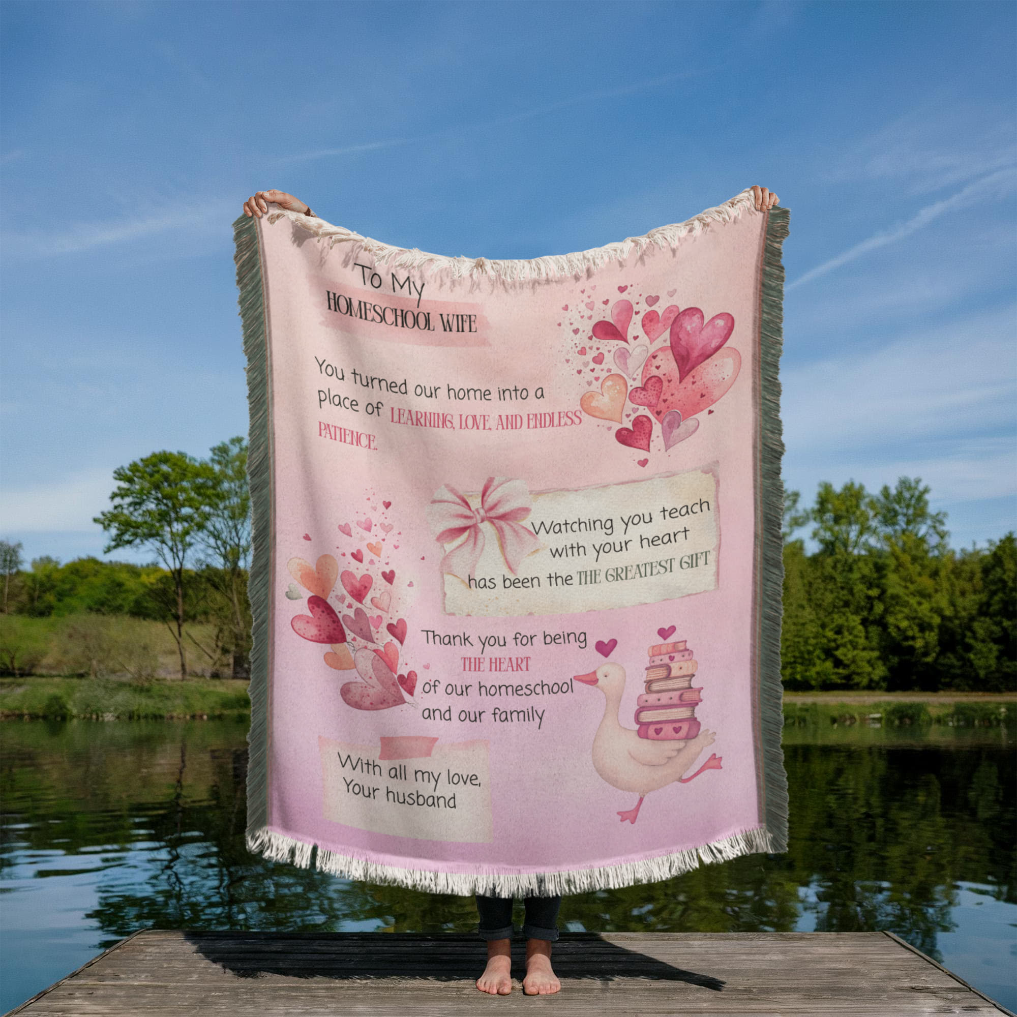 “To My Homeschool Wife” Printed Woven Blanket