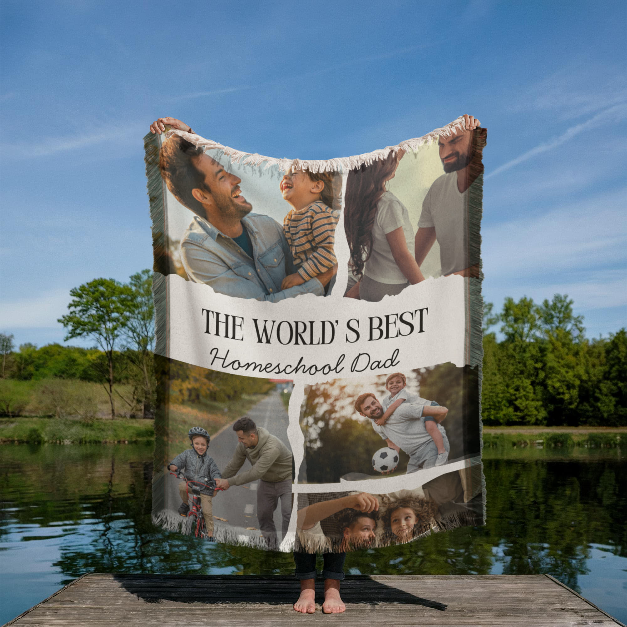 “The World's Best Homeschool Dad” Printed Woven Blanket
