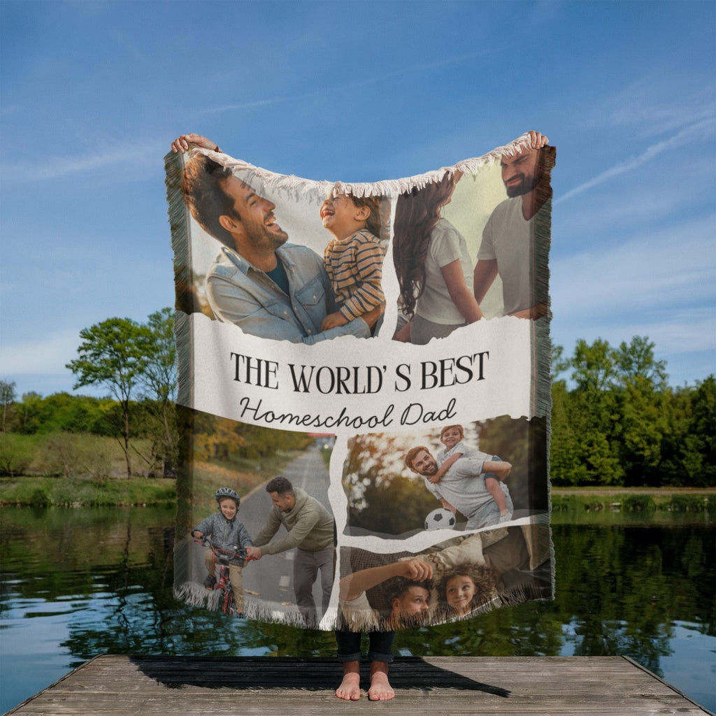 "The World's Best Homeschool Dad" Printed Woven Blanket