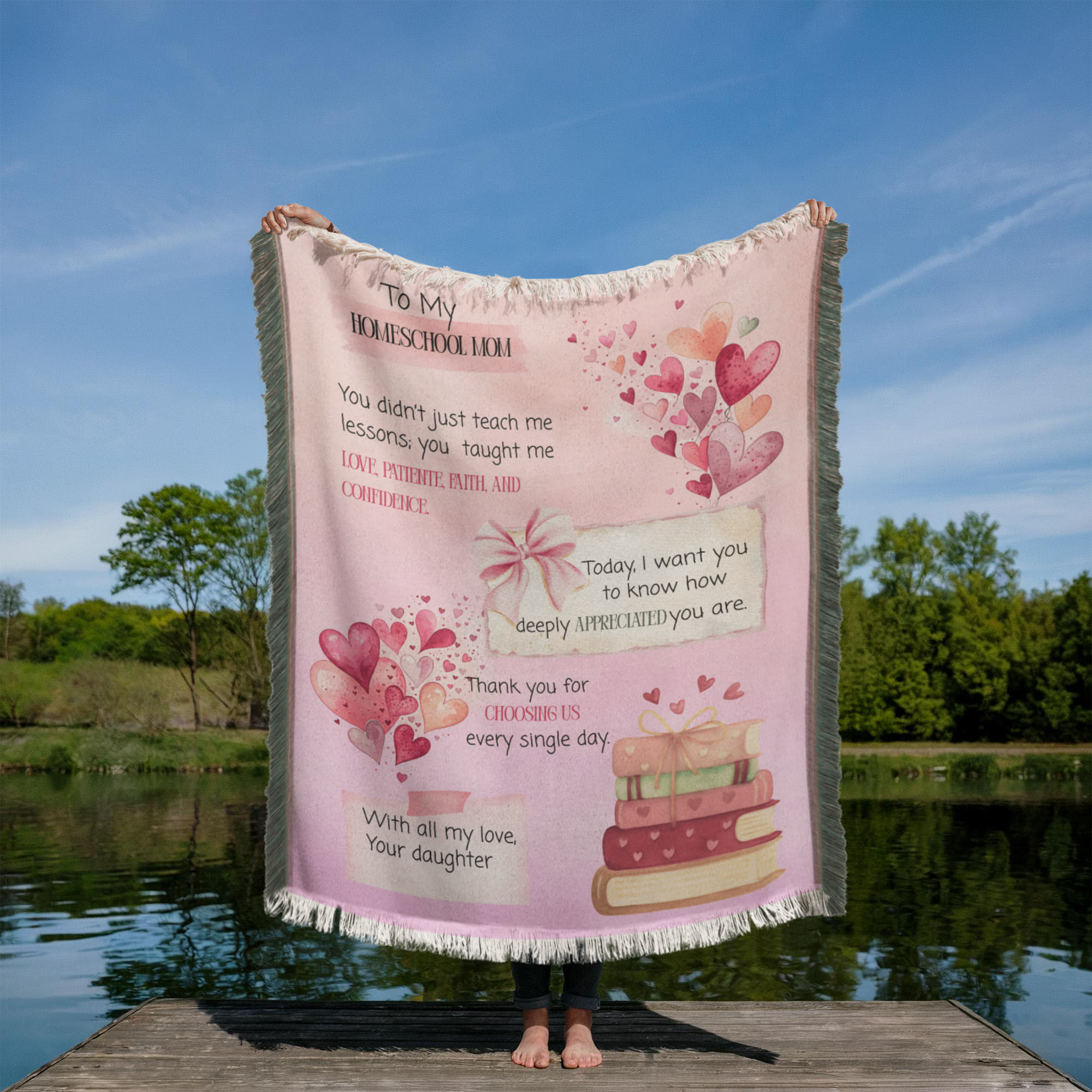 “To My Homeschool Mom” Printed Woven Blanket
