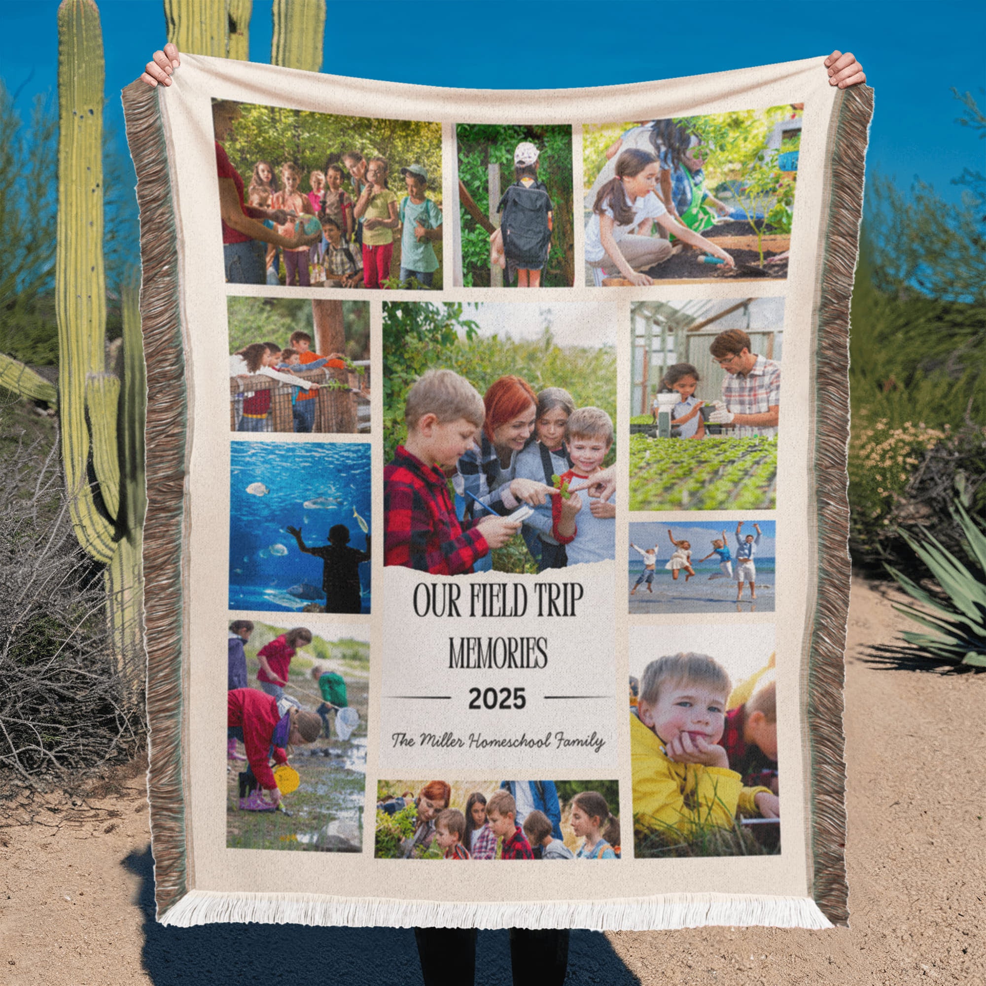 “Our Field Trip Memories” Printed Woven Blanket